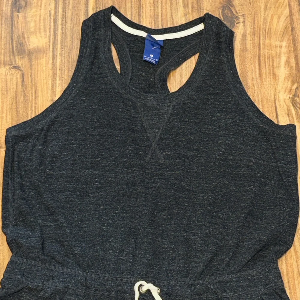 Nike women charcoal grey romper jumper  Racerback athletic casual one piece - Picture 2 of 11